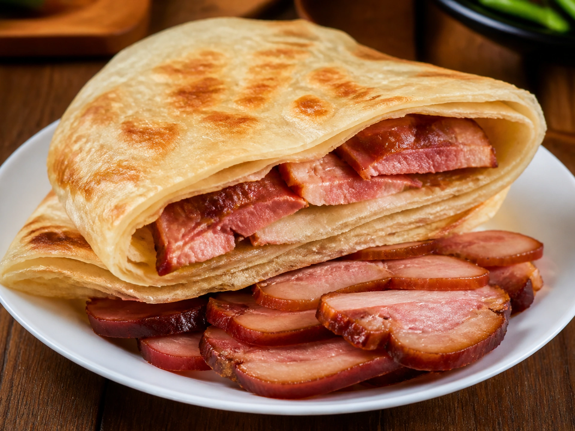 Smoked meat flatbread in Changchun