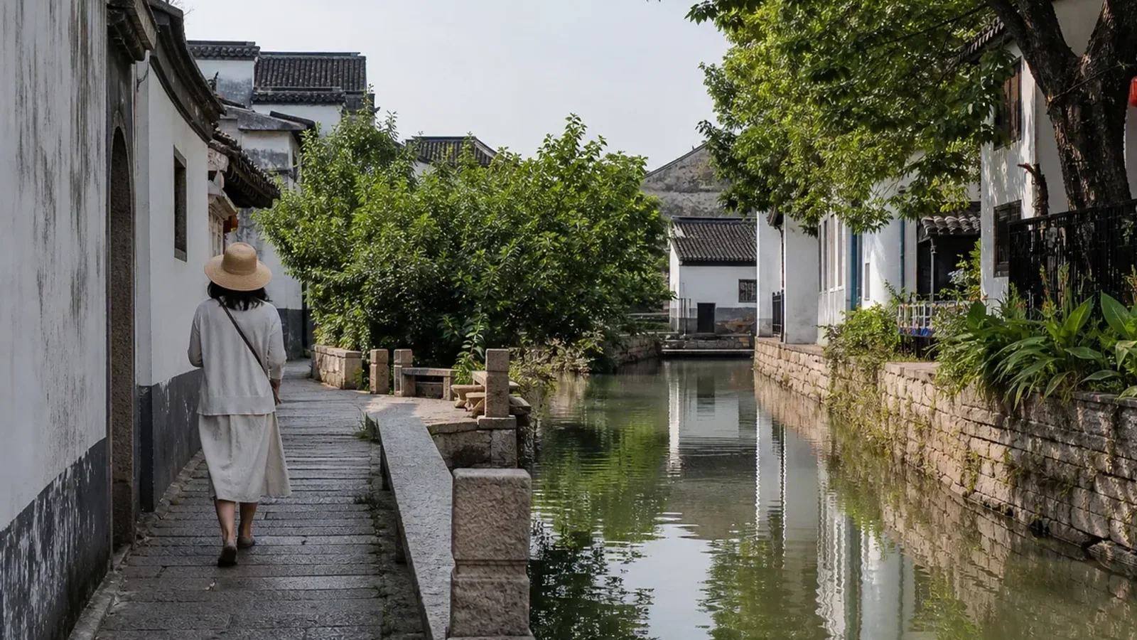Old-town canal edges in Changzhou