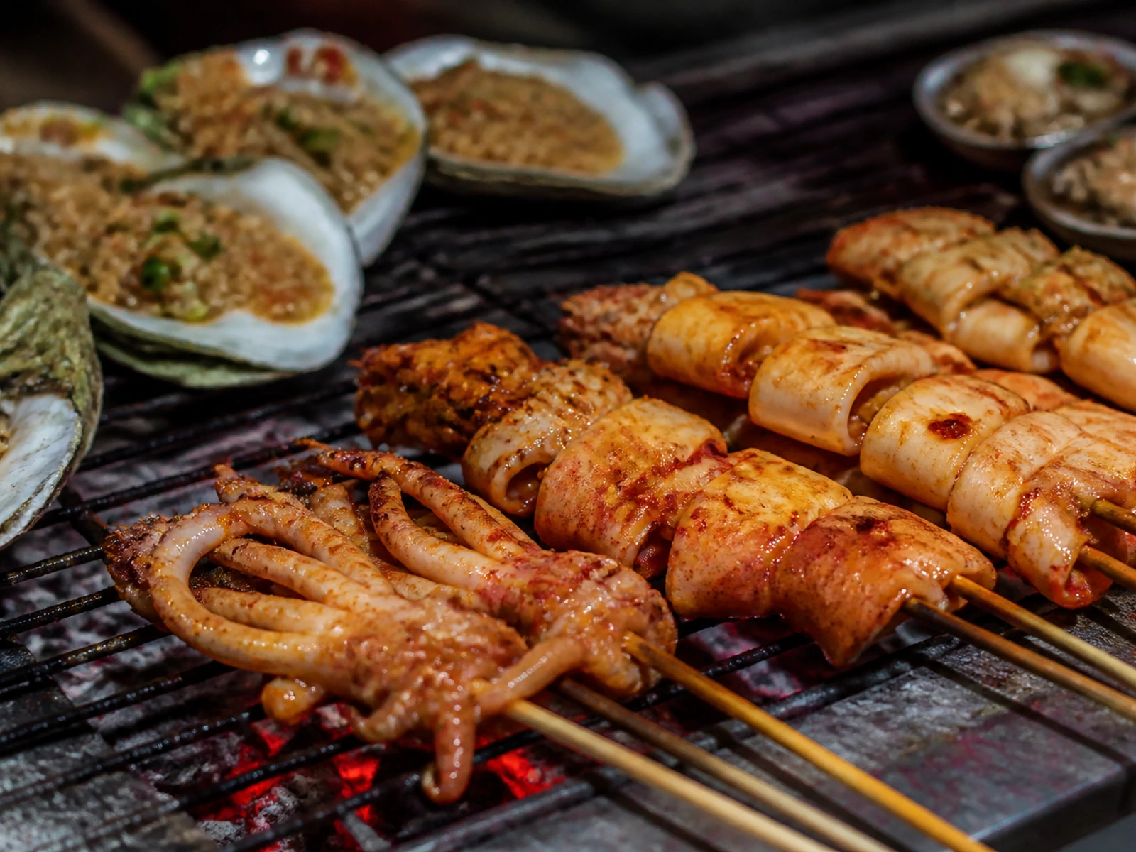 Seafood barbecue in Dalian