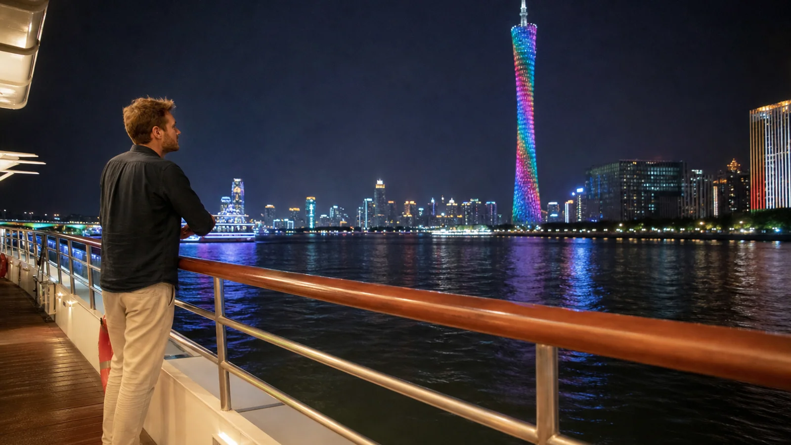 Travelers on river cruise