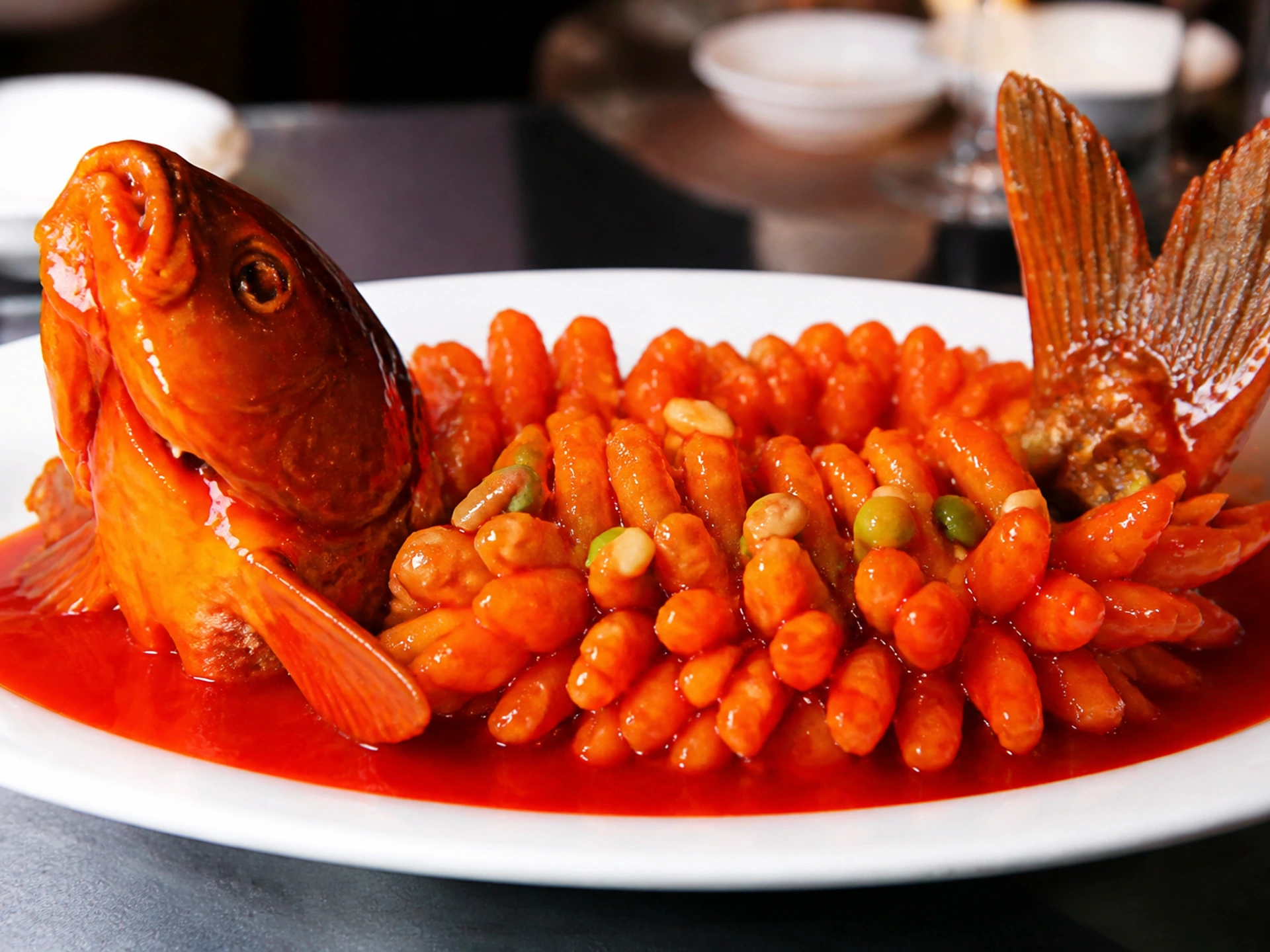 Sweet-and-sour Yellow River carp in Jinan