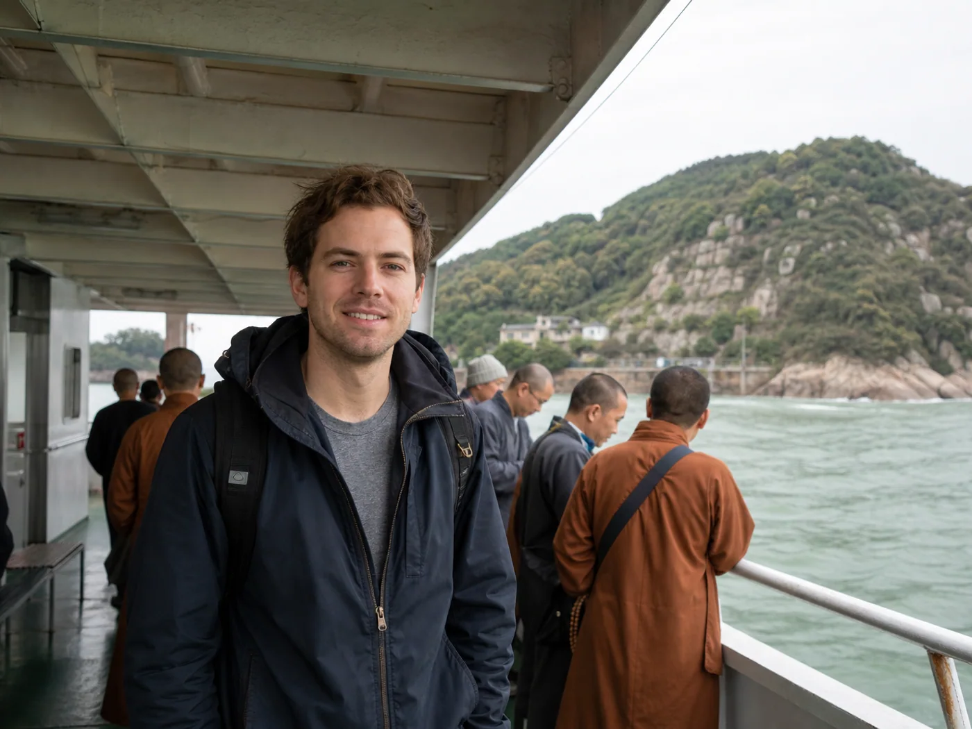 Travelers on Wenzhou river ferry
